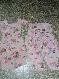 Multi Colour Crape Silk Suit