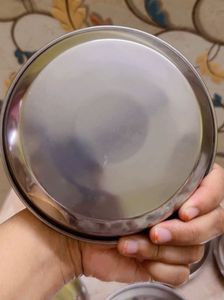 Set of 6 Stainless Steel Dinner Plates