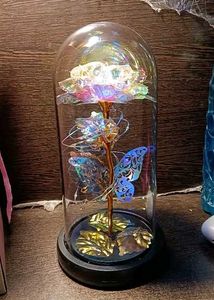 Artificial Colourful Preserved Rose In Glass Dome