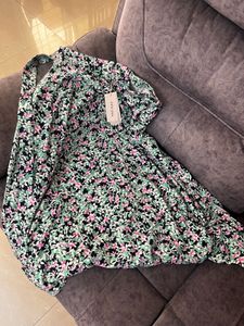 Green Floral Midi Skirt For women