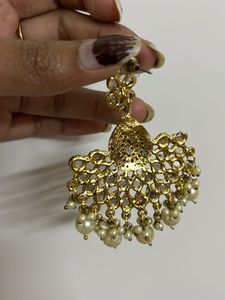 Golden Chandbali Earrings