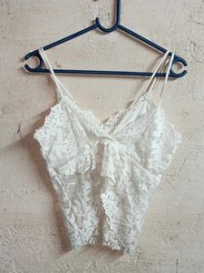 Girl&#39;s Partywear Lace Bralette Top White