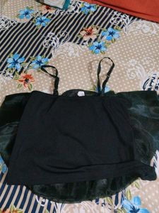 Black Ruffle Cami Top
