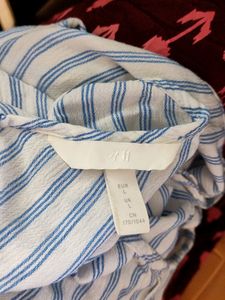 White With Blue Striped Top (Women&#39;s)