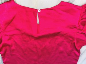 Shopper’s Shop Pink Puff Sleeves Top