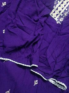 Embroidered Purple Kurti - Size L