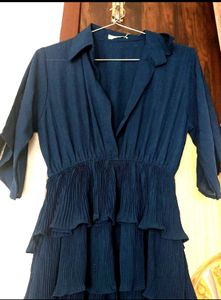 Tiered Blue Dress