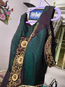 Embroidered Emerald &amp; Purple Dress