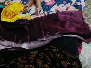 New Embroidered Saree With Attach Blouse Piece