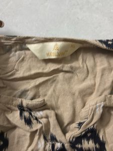 Patterned Beige Ethnic Kurta