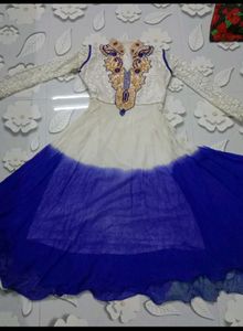 Double Colour High Neck Gown