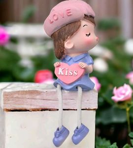 Romantic Couple Leg Hanging Miniature Shopiece