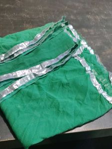 Green Dupatta with Silver Border