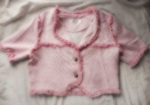 Pink Tweed Skirt Set