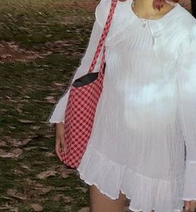 Red Checked Hearts Tote Bag
