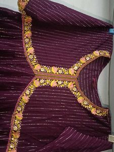 Elegant Purple Striped Kurta