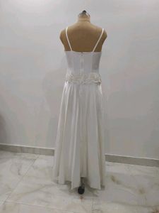 Elegant Ivory Dress with Lace Detail