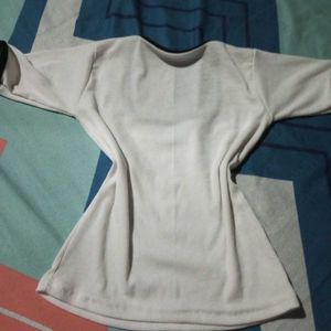 Ribbed White &amp; Black Trim Top