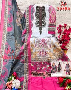 Aasha Designer Pink & Grey Salwar Kameez