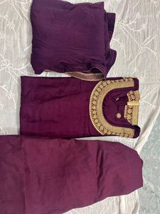 Elegant burgundy heavy Kurta patiyala salwar set,.