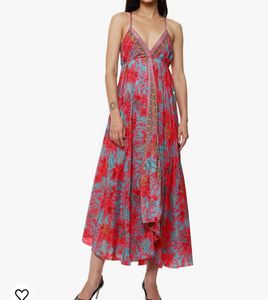 KanhaE Long Bohemian Silk Dress With Open Back