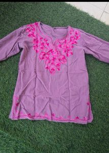 Embroidered Floral Tunic Top