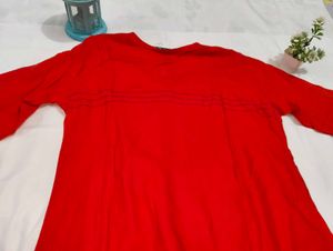 Set of 3 Kurtis - Red, Floral, &amp; Geometric Prints