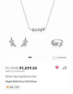 Giva 925 Real Silver 3 Pieces Combo Set