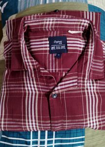 Maroon Chexed With Ceram..Button Down Shirt