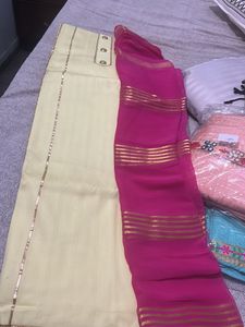 Beautiful Golden Line Light Yellow Suit