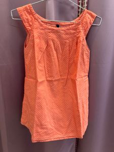 Coral Polka Dot Top