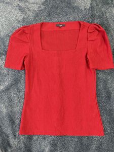 Red Puff Sleeve Top