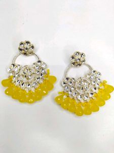 Elegant Yellow Dangle Earrings