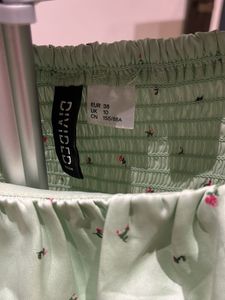 Green Floral Print Crop Top