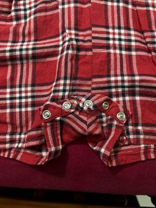 Unisex Baby Check Romper White And Red