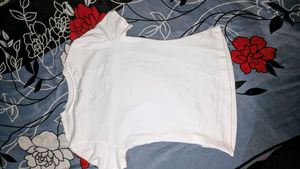 Cute White Tee with Ribbon