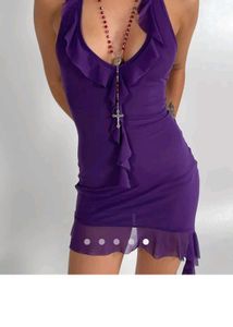 Purple Halter Bodycon Mini Dress