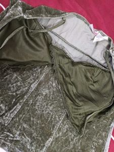 Olive Velvet Cami Top