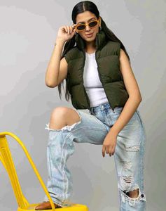 Olive Green Crop Jacket