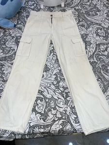 white baggy cargo pants