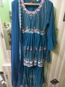 Blue Sharara Set