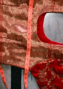 Red &amp; Gold Banarasi Suit 2time Use Good Condition