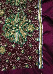 Hand Made New Zari Work Embroidered Sari Blouse