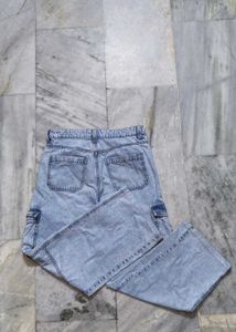H&amp;M Acid Wash Cargo Jeans