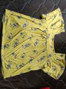 Mustard Yellow Floral Top For Women