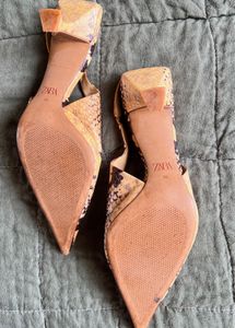 Zara Animal print sling back heels size 36