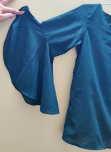 Green Flared Sleeve Top