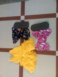 Baby Clothes Bundle 1 Frock 2 Dyper