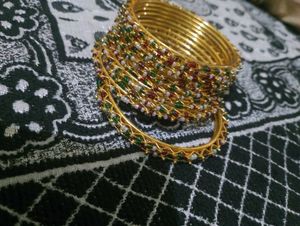 Set of beaded bangles