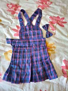 Vintage Plaid Jumper &amp; Bow Set